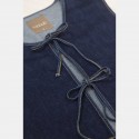 Bağlamalı Denim Yelek